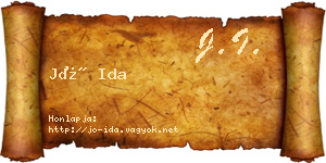Jó Ida névjegykártya